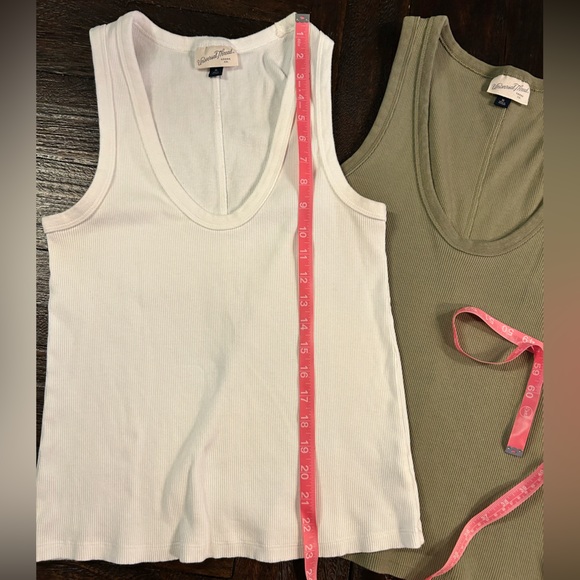 Classic Ribbed Cotton White and Olive Green Tank Top Bundle - Picture 6 of 9